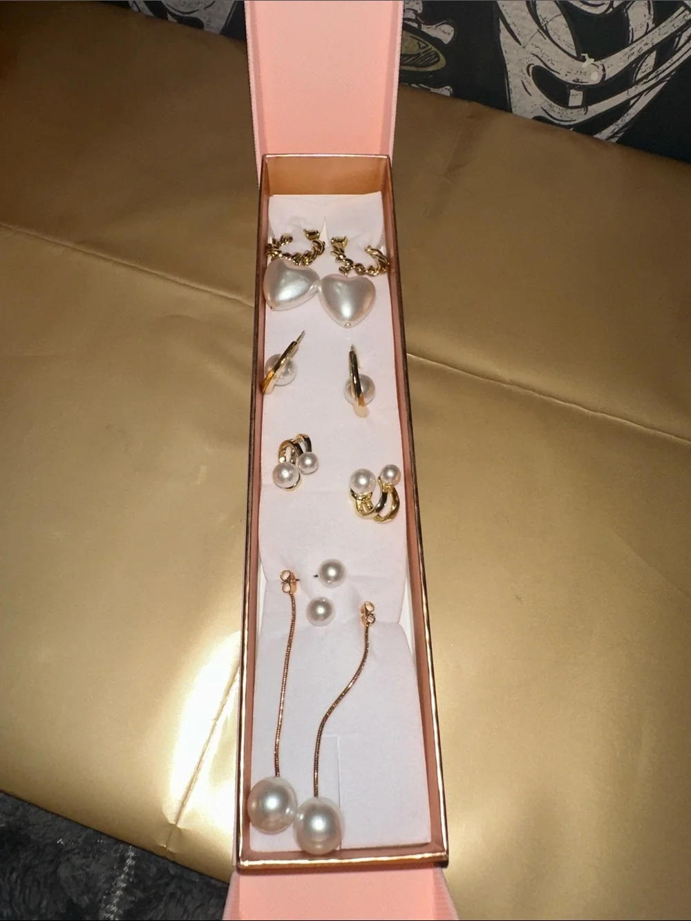 Gold-Tone Pearl Earring Set - Women's Accessories